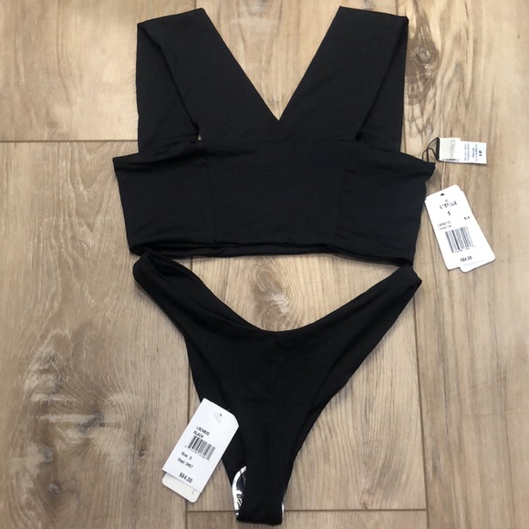 🆕 2pc REVOLVE X L*SPACE PARKER TOP & WHIPLASH BOTTOMS BITSY CUT IN BLACK - Picture 8 of 8